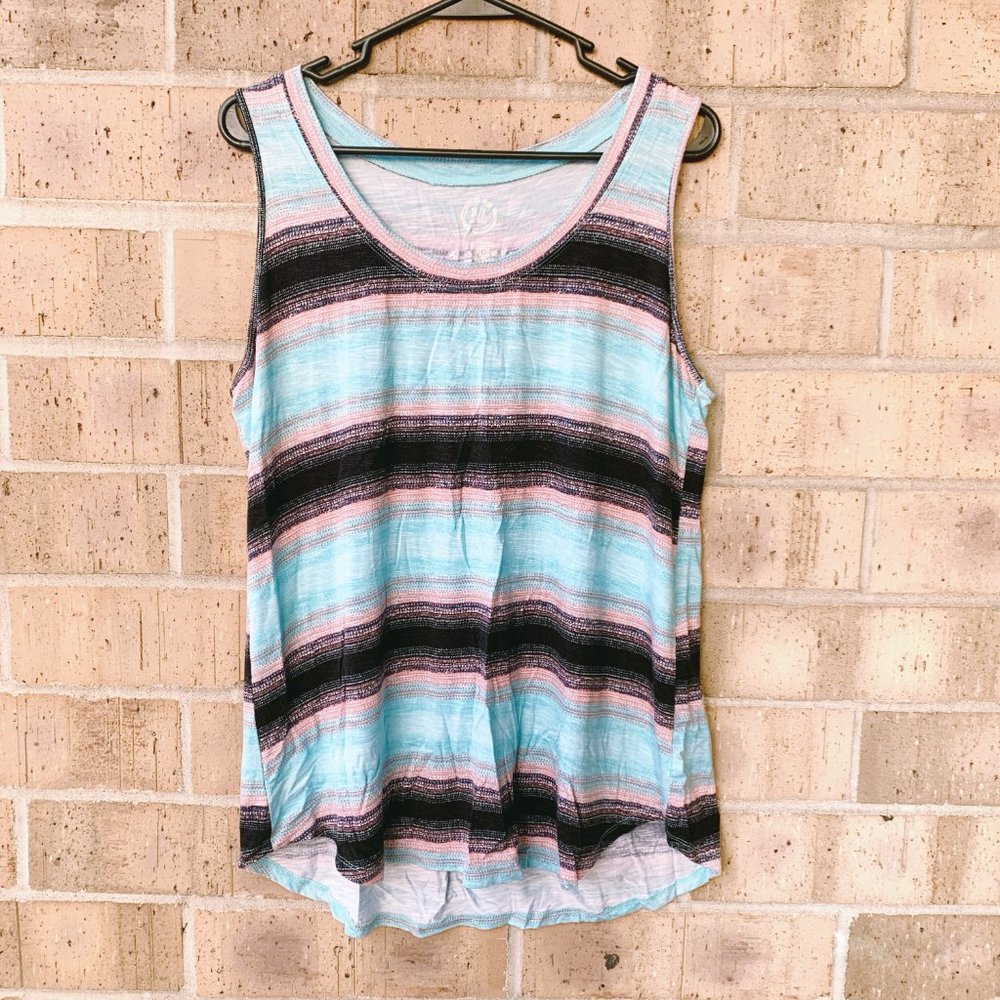 Maurices 24/7 Colorful Stripe Pattern Tank Top